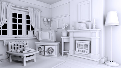 MAYA卡通室內(nèi)客廳場(chǎng)景建模與設(shè)施工程服務(wù)