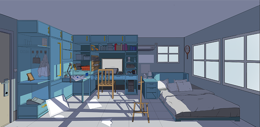 日系室內(nèi)場(chǎng)景繪畫(huà)步驟與室外設(shè)施工程施工的跨領(lǐng)域啟示